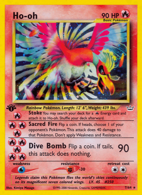 Ho-oh 7 Neo Revelation English Pokemon card