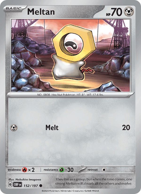 Meltan 152/197 Obsidian Flames English Pokémon card