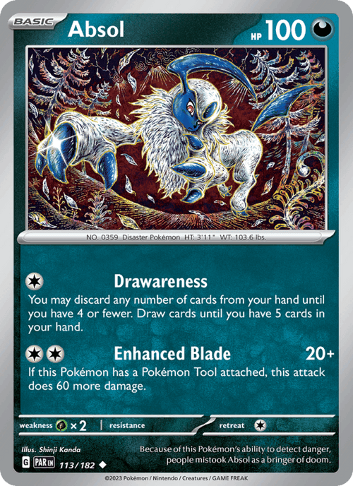 Absol 113/182 Paradox Rift English Pokémon card