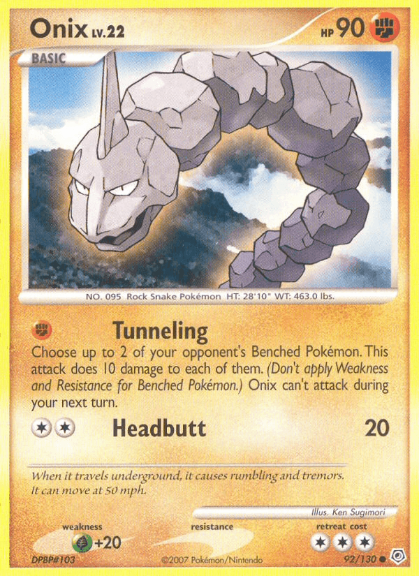 Onix 92/130 Diamond & Pearl English Pokémon card
