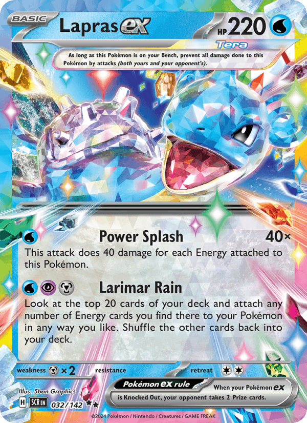 Lapras ex 32/142 Stellar Crown English Pokémon card