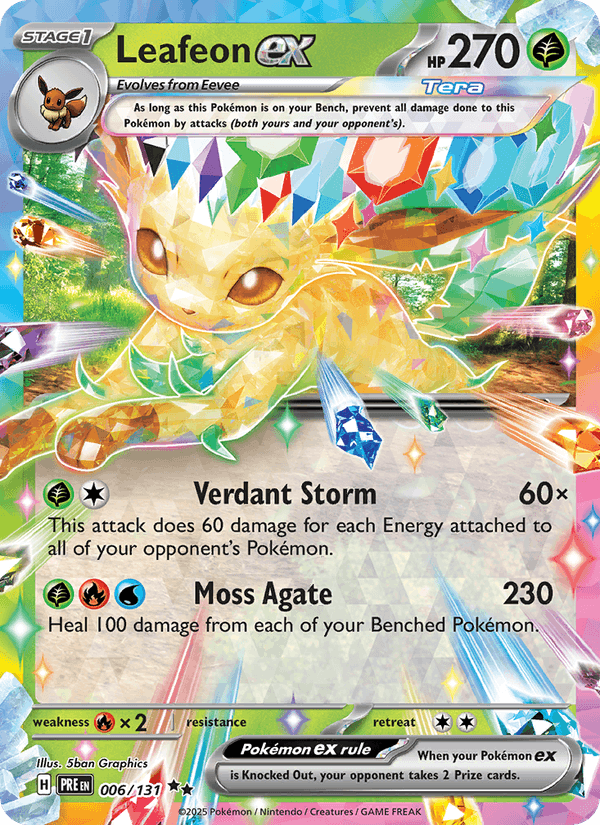 Leafeon ex 6/131 Prismatic Evolutions English Pokémon card