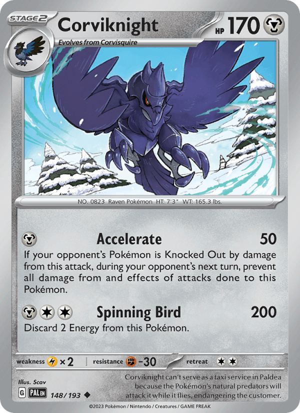 Corviknight 148/193 Paldea Evolved English Pokémon card