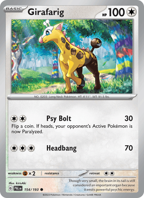 Girafarig 154/193 Paldea Evolved English Pokémon card
