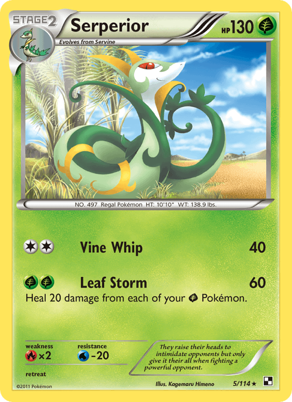 Serperior 5/114 Black & White English Pokémon card