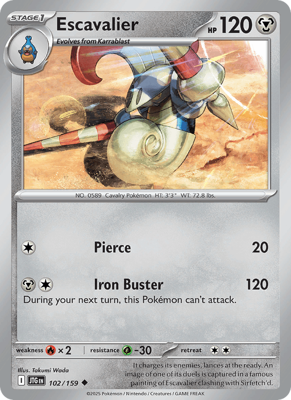 Escavalier 102/159 Journey Together English Pokémon card