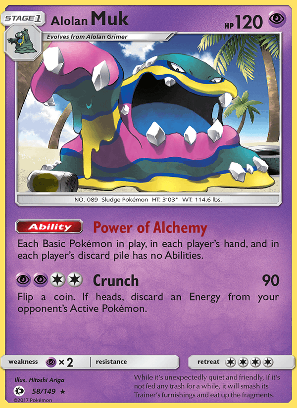 Alolan Muk 58/149 Sun & Moon Base Set English Pokémon card