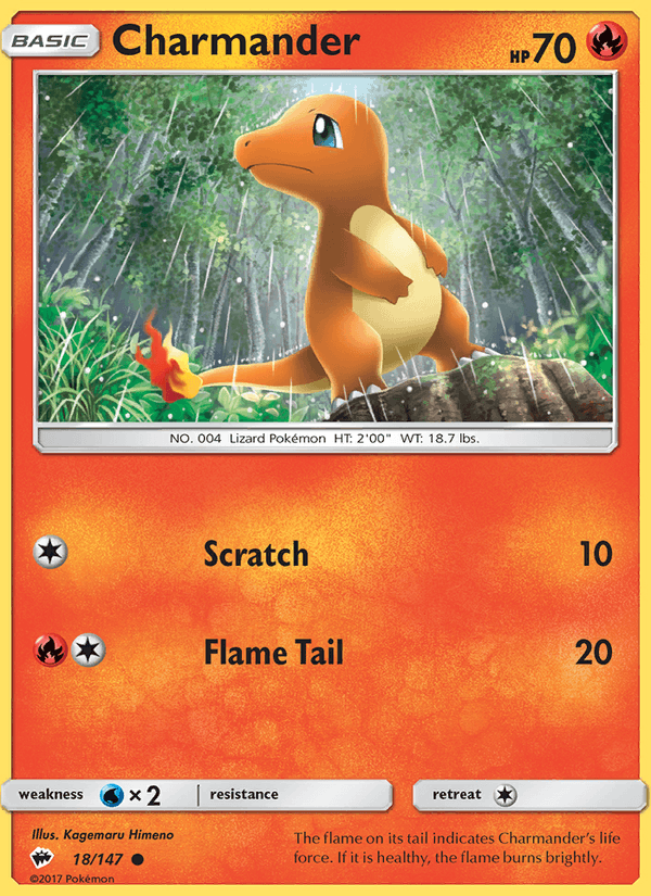 Charmander 18/147 Burning Shadows English Pokémon card