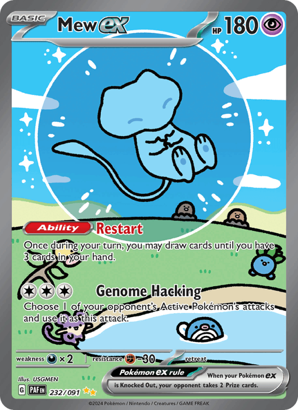 Mew ex 232/91 Paldean Fates English Pokémon card