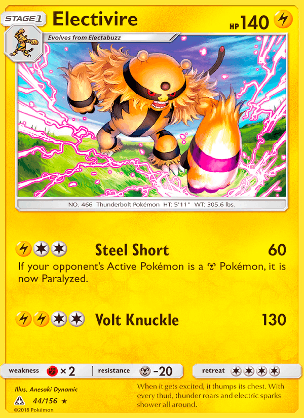 Electivire 44/156 Ultra Prism English Pokémon card