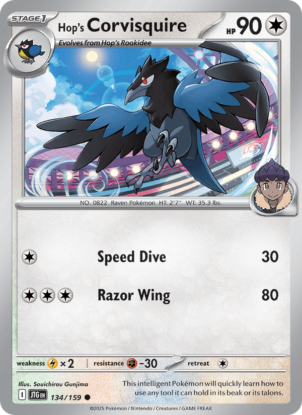 Hop's Corvisquire 134/159 Journey Together English Pokémon card