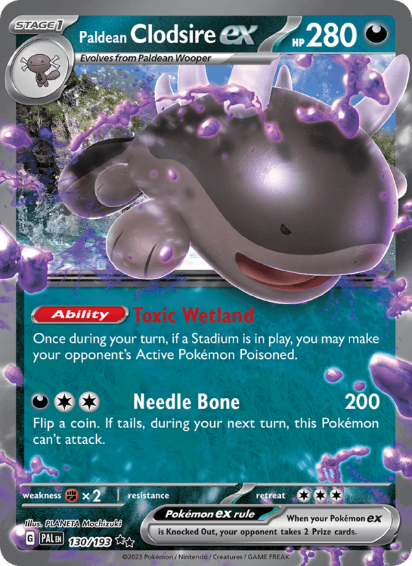 Paldean Clodsire ex 130/193 Paldea Evolved English Pokémon card