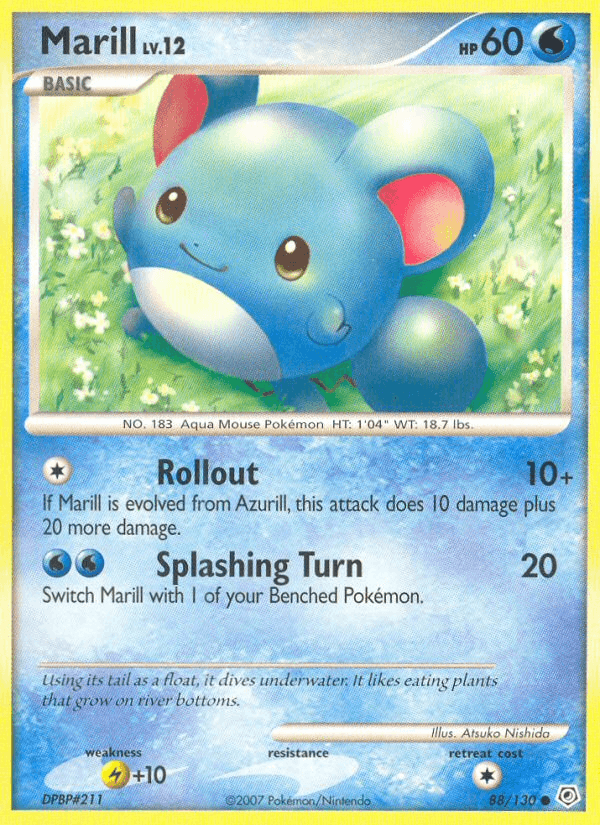 Marill 88/130 Diamond & Pearl English Pokémon card