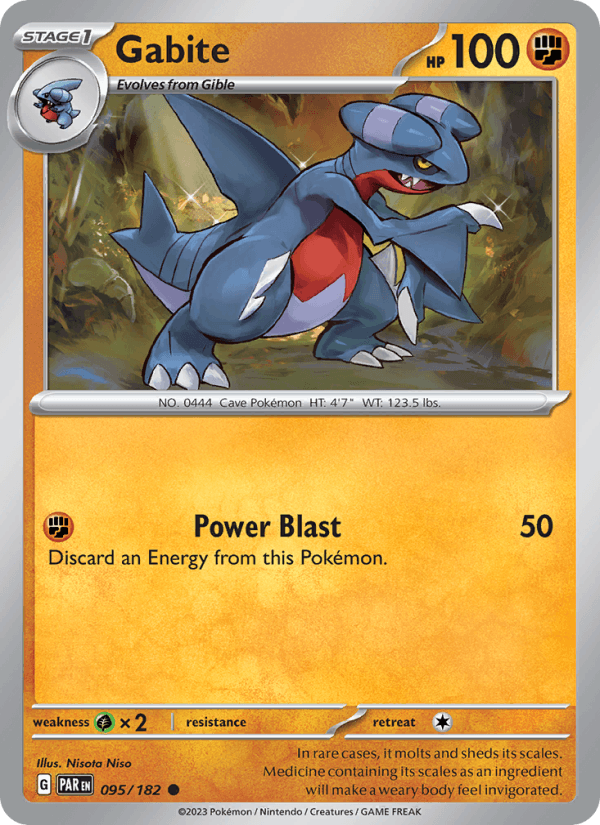 Gabite 95/182 Paradox Rift English Pokémon card