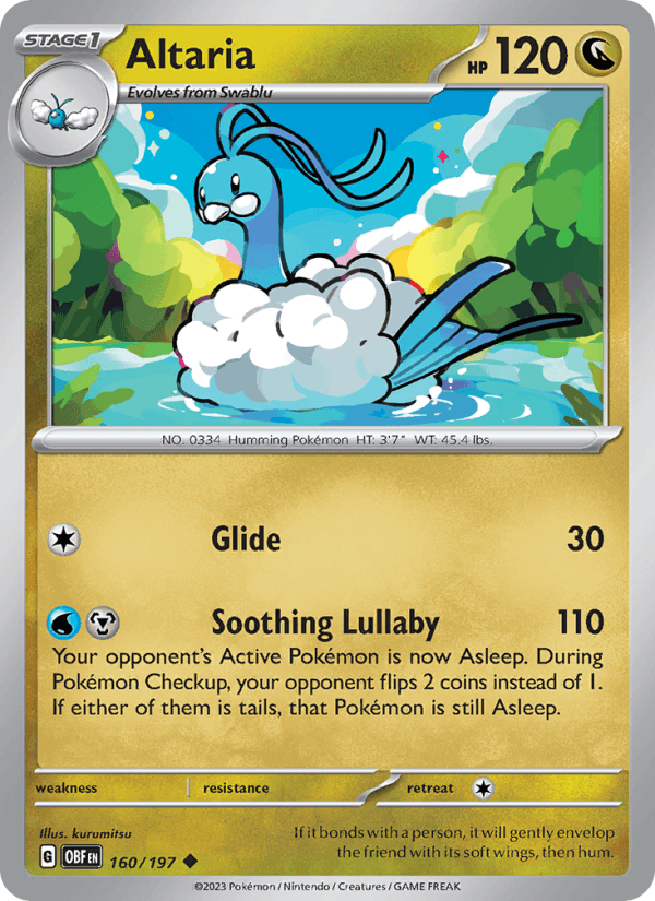 Altaria 160/197 Obsidian Flames English Pokémon card