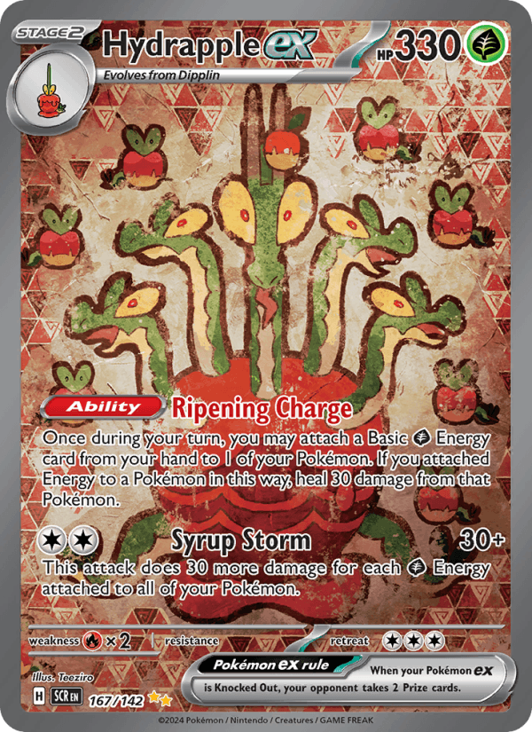 Hydrapple ex 167/142 Stellar Crown English Pokémon card