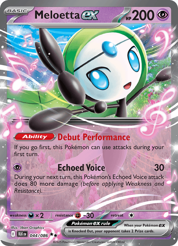 Meloetta ex 44/86 Black Bolt English Pokémon card