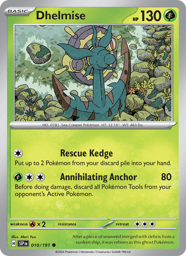 Dhelmise 10/191 Surging Sparks English Pokémon card