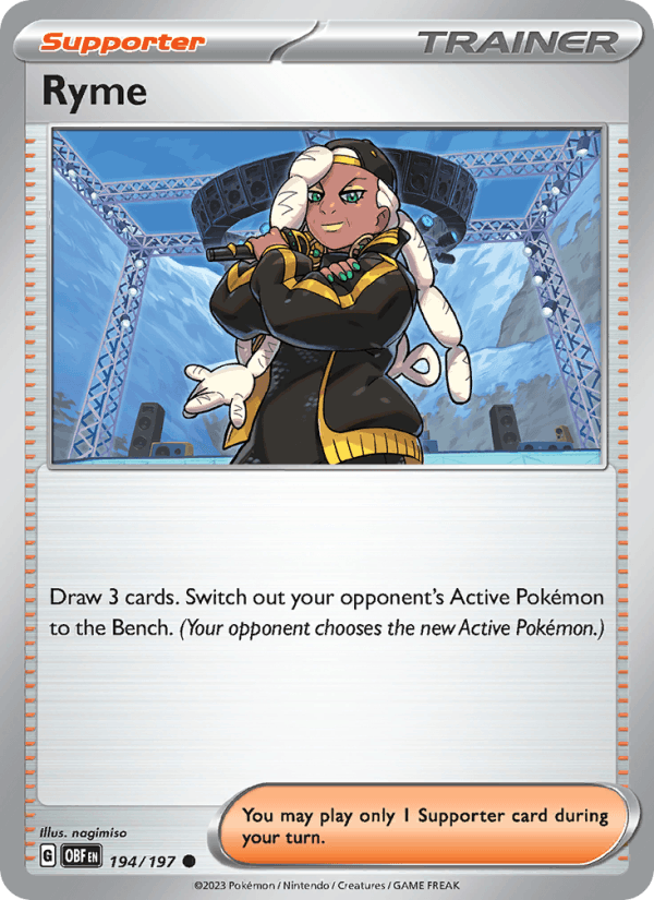 Ryme 194/197 Obsidian Flames English Pokémon card