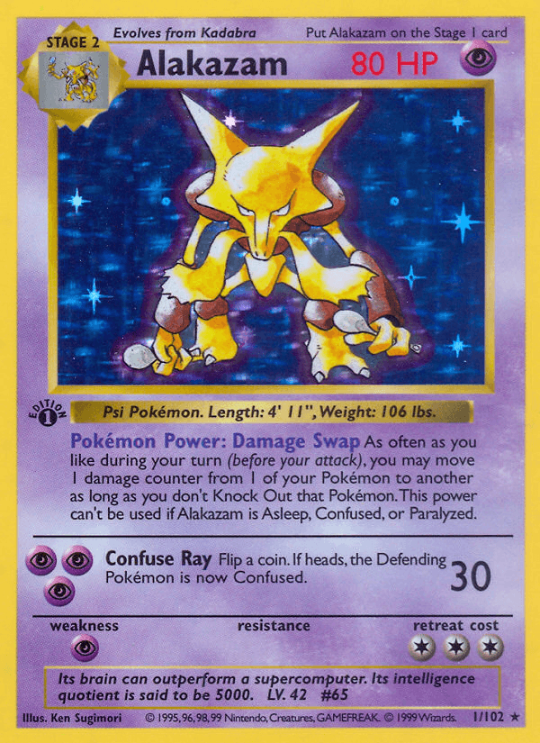 Alakazam 1/102 Base Set English Pokémon card