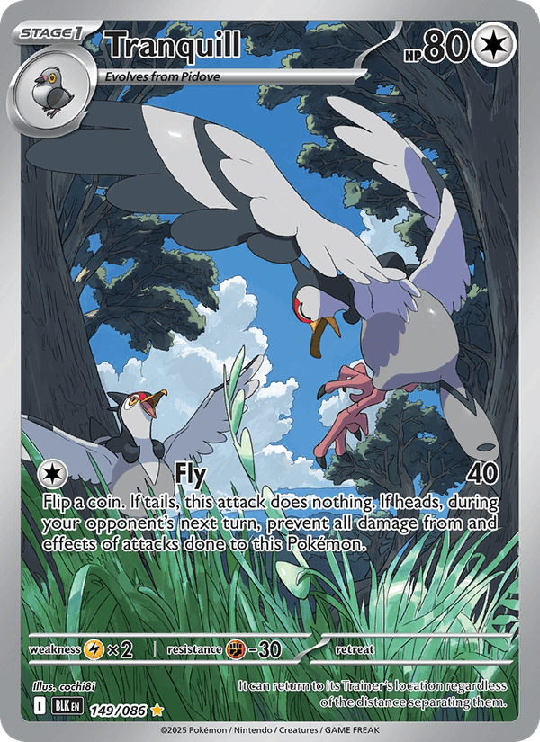 Tranquill 149/86 Black Bolt English Pokémon card