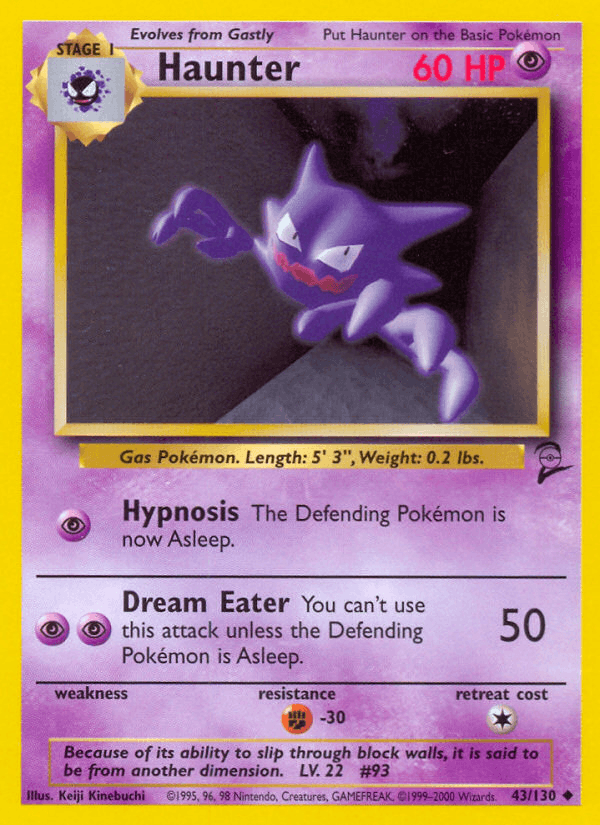 Haunter 43/130 Base Set 2 English Pokémon card