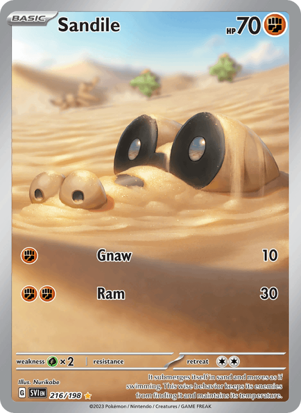 Sandile 216/198 Scarlet & Violet English Pokémon card