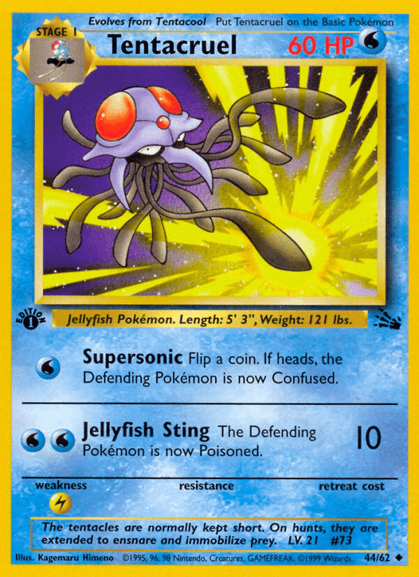 Tentacruel 44/62 Fossil English Pokémon card
