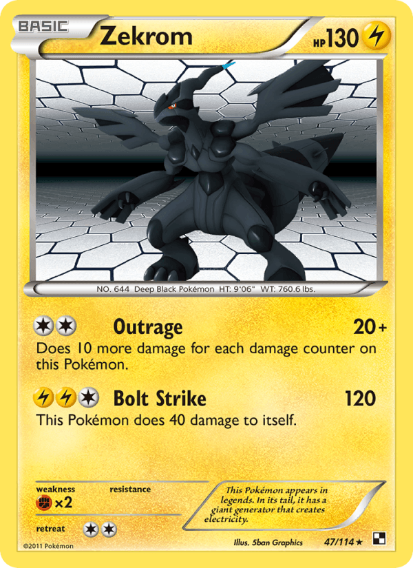 Zekrom 47/114 Black & White English Pokémon card