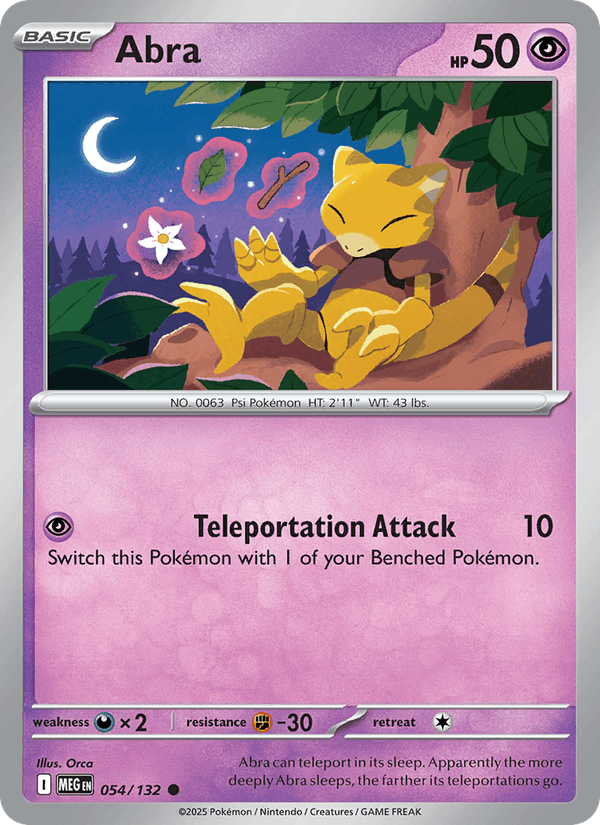 Abra 54/132 Mega Evolution English Pokémon card