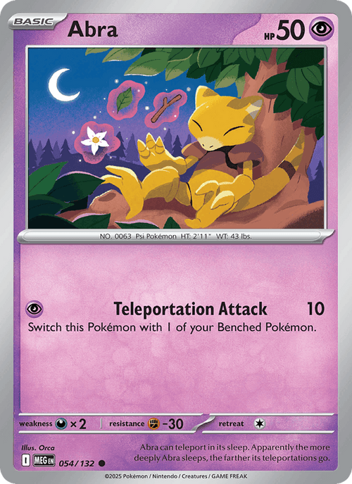 Abra 54/132 Mega Evolution English Pokémon card