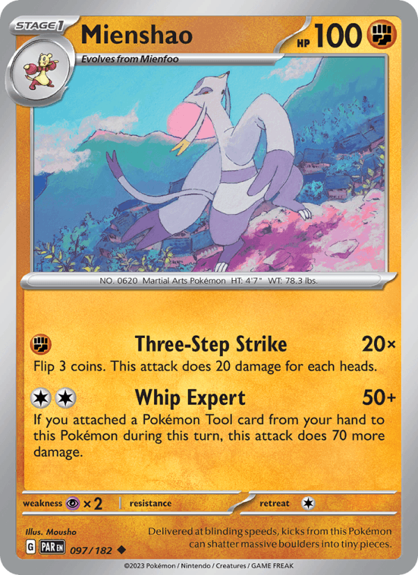 Mienshao 97/182 Paradox Rift English Pokémon card