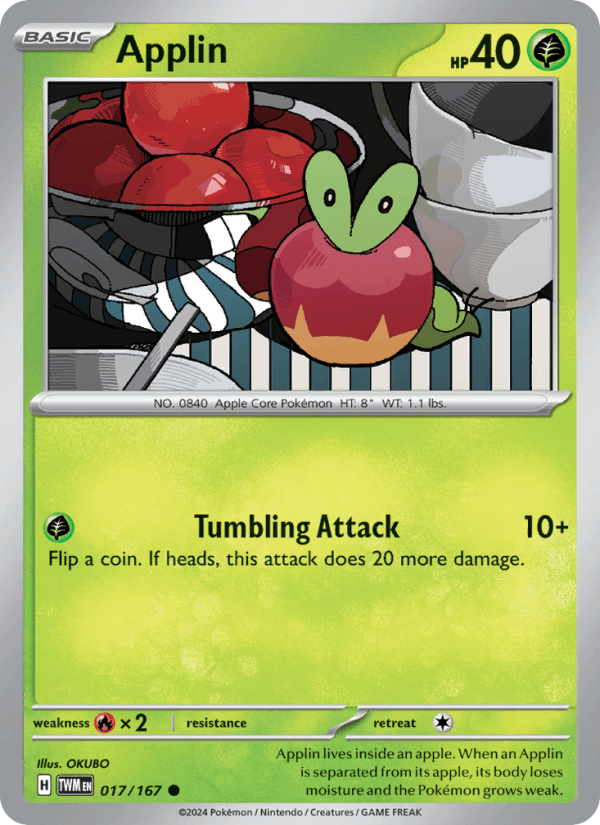 Applin 17/167 Twilight Masquerade English Pokémon card