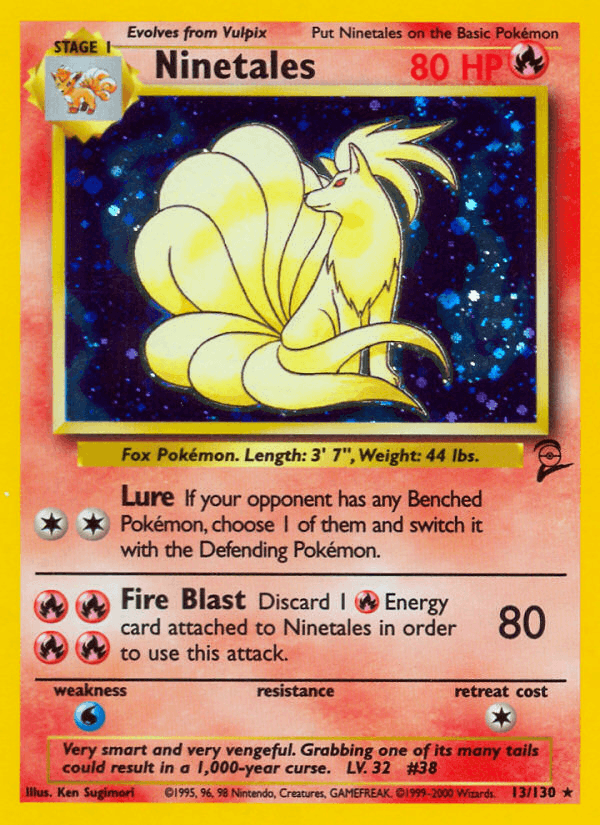 Ninetales 13/130 Base Set 2 English Pokémon card