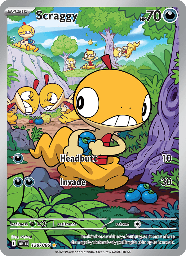 Scraggy 138/86 White Flare English Pokémon card