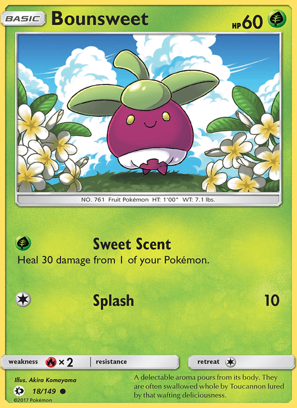 Bounsweet 18/149 Sun & Moon Base Set English Pokémon card