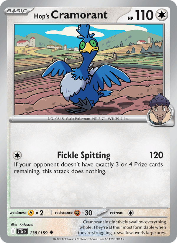 Hop's Cramorant 138/159 Journey Together English Pokémon card