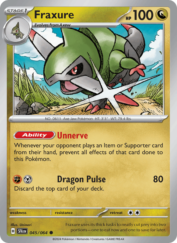 Fraxure 45/64 Shrouded Fable English Pokémon card