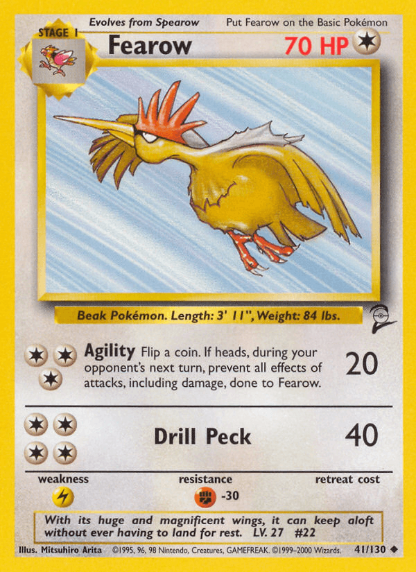 Fearow 41/130 Base Set 2 English Pokémon card