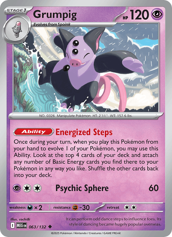 Grumpig 63/132 Mega Evolution English Pokémon card