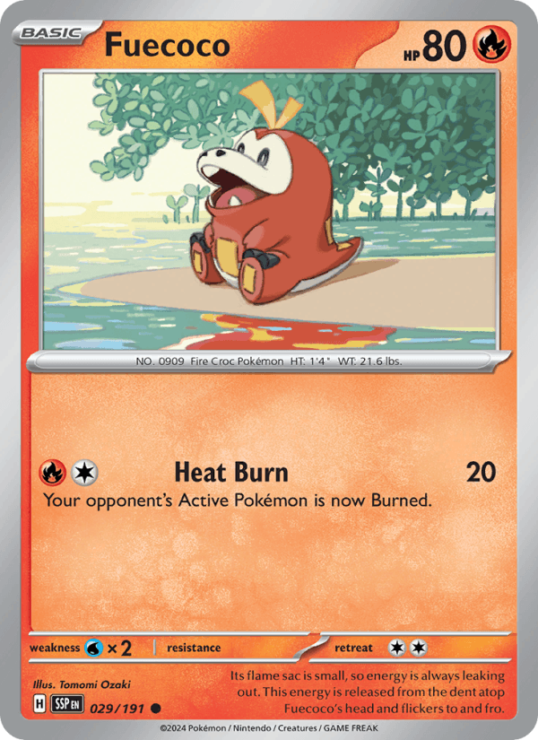 Fuecoco 29/191 Surging Sparks English Pokémon card