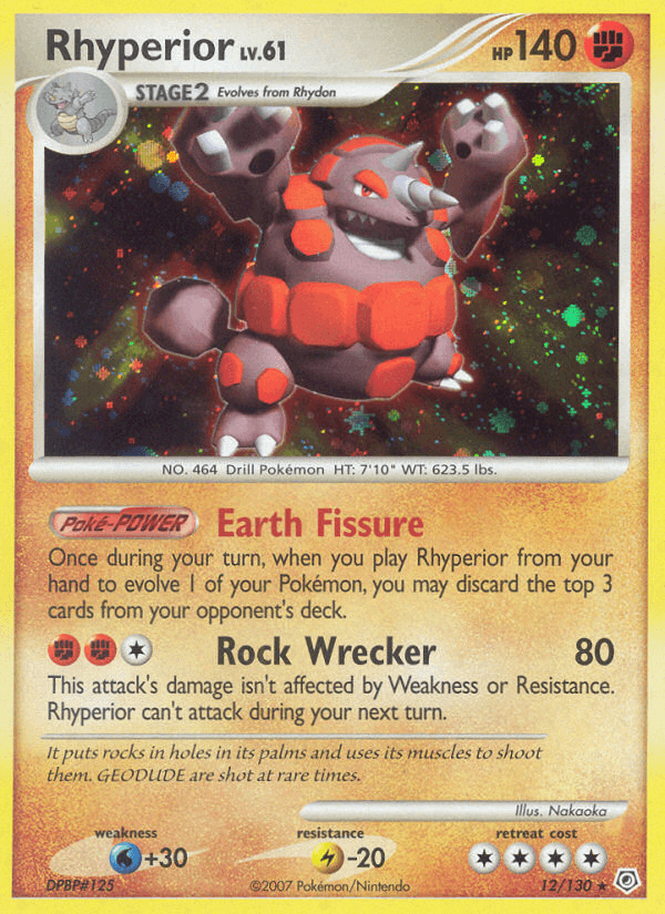 Rhyperior 12/130 Diamond & Pearl English Pokémon card