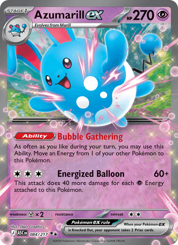 Azumarill ex 84/217 Ascended Heroes English Pokémon card