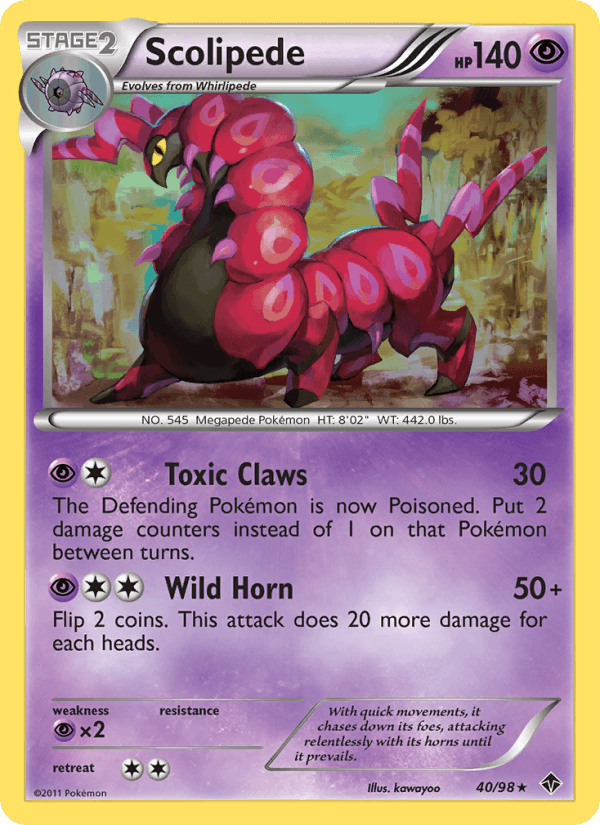 Scolipede 40/98 Emerging Powers English Pokémon card