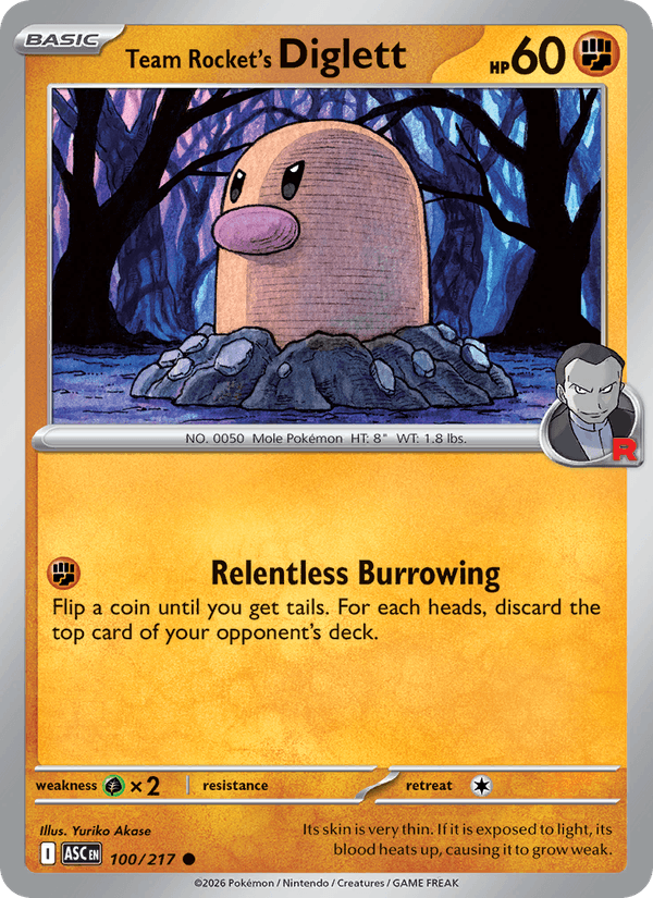 Team Rocket's Diglett 100/217 Ascended Heroes English Pokémon card