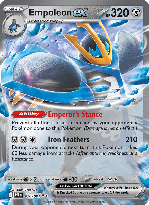 Empoleon ex 70/94 Phantasmal Flames English Pokémon card