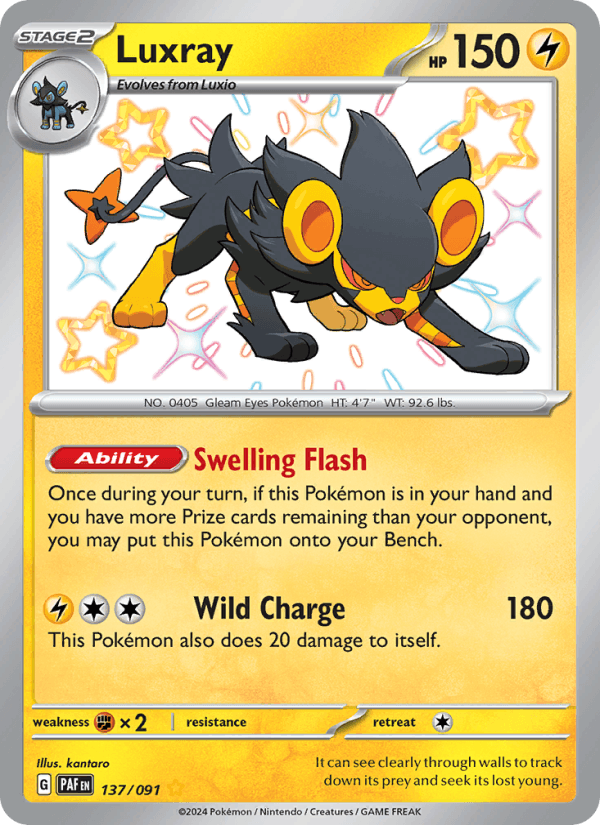 Luxray 137/91 Paldean Fates English Pokémon card