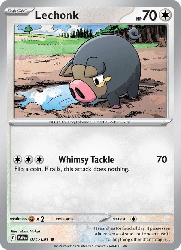 Lechonk 71/91 Paldean Fates English Pokémon card