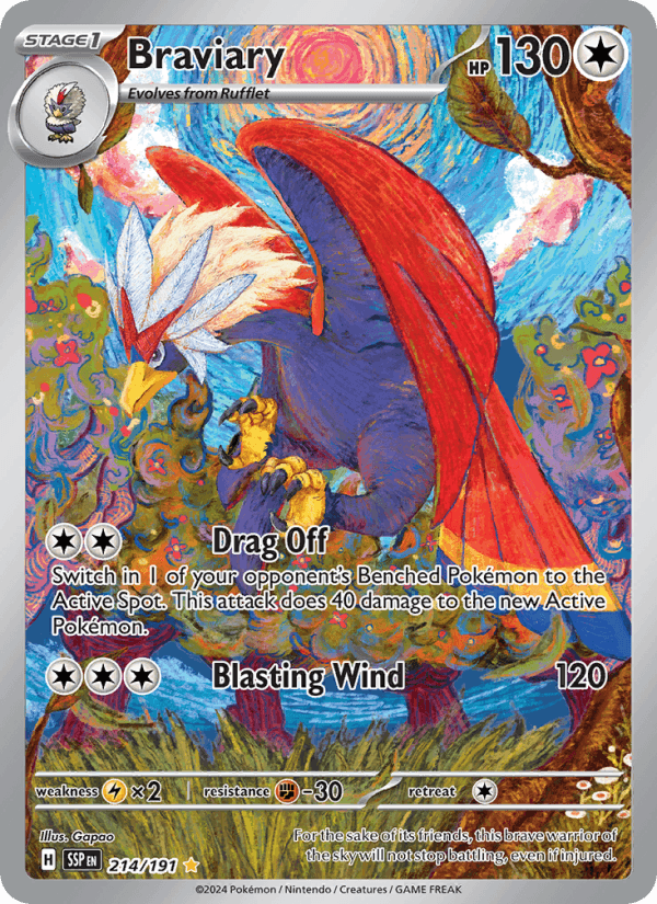 Braviary 214/191 Surging Sparks English Pokémon card