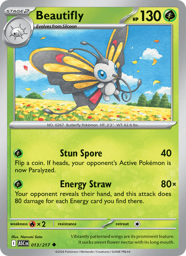 Beautifly 13/217 Ascended Heroes English Pokémon card